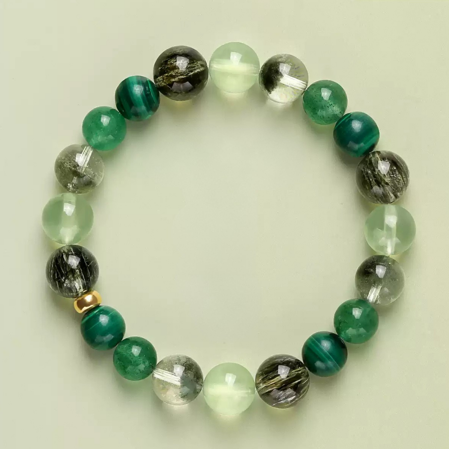 Natural Green Phantom Crystal Bracelet - Wood Element