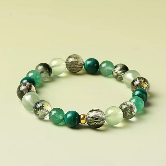 Natural Green Phantom Crystal Bracelet - Wood Element